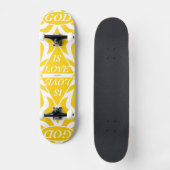 Skateboard Achempong God Is Love Star Cyber Yellow & White  (Recto)