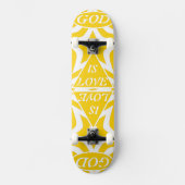Skateboard Achempong God Is Love Star Cyber Yellow & White  (Recto)
