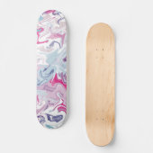 Skateboard Acrylique liquide rose et bleu (Recto)