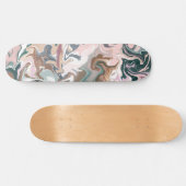 Skateboard Acrylique liquide vert et rose (Horz)