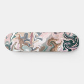 Skateboard Acrylique liquide vert et rose (Horz)