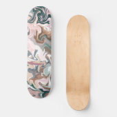 Skateboard Acrylique liquide vert et rose (Recto)
