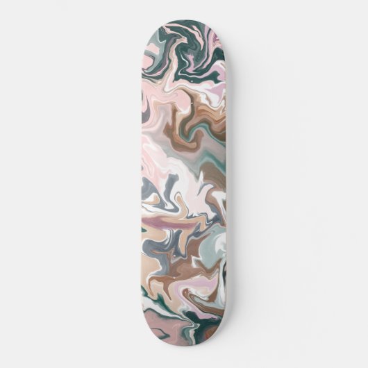 Skateboard Acrylique liquide vert et rose (Recto)