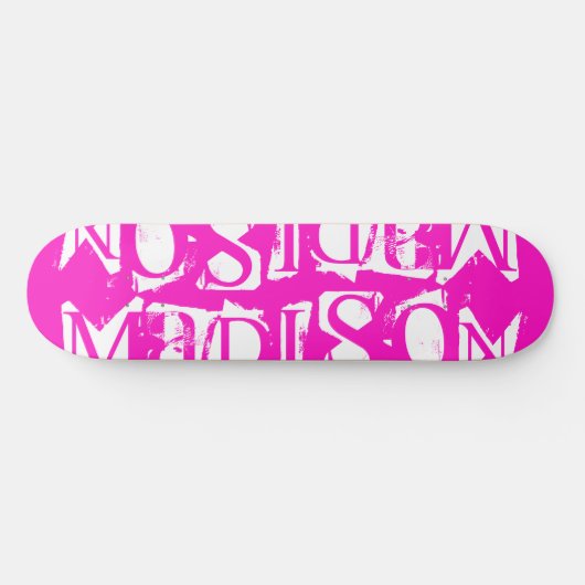 Skateboard Add Your Own Custom Name Personalized Hot Pink (Horz)