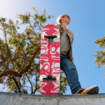 Skateboard Add Your Own Custom Name Personalized Neon Pink<br><div class="desc">Add Your Own Custom Name Personalized Skateboard features your personalized name in modern white typography on a simple neon pink background. Personalize by editing the text in the text box provided. Give a custom made gift, personalized skateboard to your favorite skateboarder for Christmas, birthday or your BFF. Designed by ©Evco...</div>