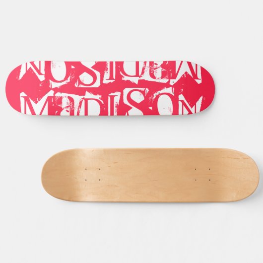 Skateboard Add Your Own Custom Name Personalized Neon Pink (Horz)