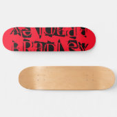 Skateboard Add Your Own Custom Name Personalized Red Black (Horz)