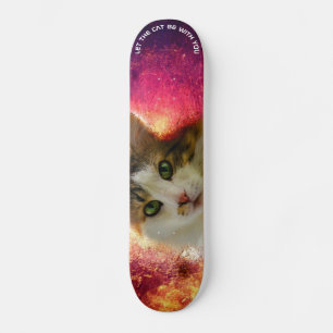 Skateboard Adorable Cute Calico Chat