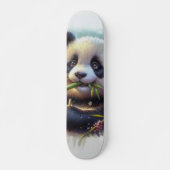 Skateboard Adorable Ours De Panda Mangeant Bambou (Devant)