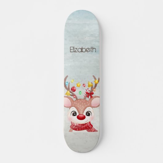 Skateboard Adorable renne de Noël (Devant)