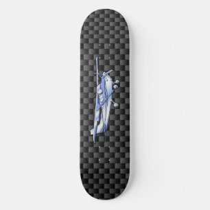 Skateboard Aéronef Chrome Comme Cessna Black Carbon Fibres