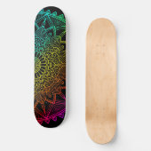 Skateboard Affiche Mandala Arc-en-Ciel Noir (Recto)