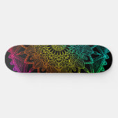 Skateboard Affiche Mandala Arc-en-Ciel Noir (Horz)