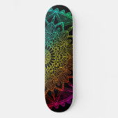Skateboard Affiche Mandala Arc-en-Ciel Noir (Recto)