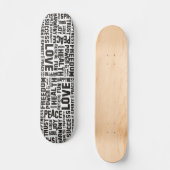 Skateboard affirmations black - background clear (Recto)