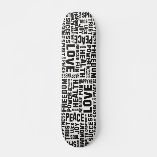 Skateboard affirmations black - background clear (Devant)