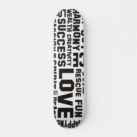 Skateboard affirmations noir - arrière - plan clair (Devant)
