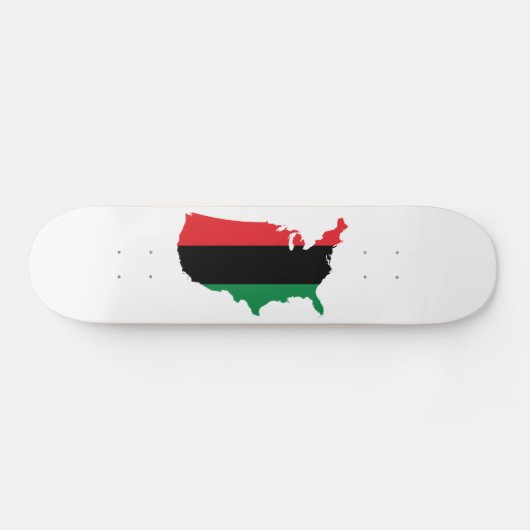 Skateboard Afro-Américain _ Couleurs rouge, noir et vert (Horz)