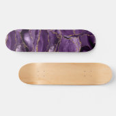Skateboard Agate de parties scintillant violet et or (Horz)