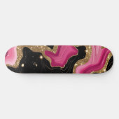 Skateboard Agate dorée noire et rose (Horz)