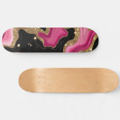 Skateboard Agate dorée noire et rose (Horz)