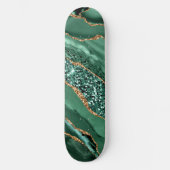 Skateboard Agate Green Parties scintillant or marbre pierre d (Recto)