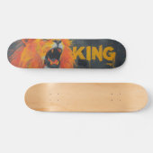 Skateboard Aggressive Lion Roar Graffiti Mural with King Text (Horz)