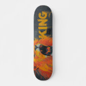 Skateboard Aggressive Lion Roar Graffiti Mural with King Text (Devant)
