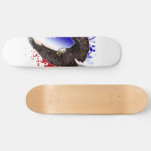 Skateboard Aigle à tête blanche - Rouge, Blanc et Bleu (Horz)