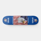 Skateboard Aigle, Drapeau Américain, Patriotique (Horz)