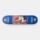 Skateboard Aigle Rampant, Drapeau Américain, Patriotique (Horz)