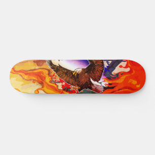 Skateboard Aigle royal flamboyant d'art de liberté