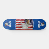 Skateboard Aigle Vigilant, Drapeau Américain, Patriotique (Horz)