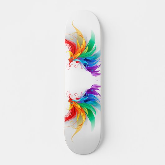 Skateboard Ailes fluffy arc-en-ciel (Devant)