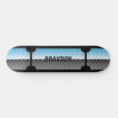 Skateboard Ajouter le nom initial, bleu argenté brillant appa (Horz)