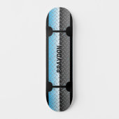 Skateboard Ajouter le nom initial, bleu argenté brillant appa (Recto)