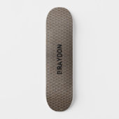 Skateboard Ajouter le nom initial Gris Brown Checker Plate Lo (Recto)