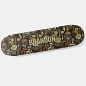 Skateboard Ajouter le nom Initial, Gym Life Collage Brown