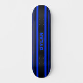Skateboard Ajouter le nom Initiales Bleu Grandes Bleues Noir  (Recto)