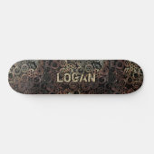 Skateboard Ajouter le nom, Initiales Brown rouille en métal L (Horz)
