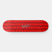 Skateboard Ajouter le nom Initiales, Red Woven Hash Motif Ska (Horz)
