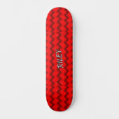 Skateboard Ajouter le nom Initiales, Red Woven Hash Motif Ska (Recto)