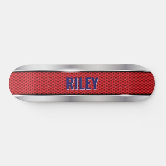 Skateboard Ajouter le nom Initiales, Rouge avec apparence en  (Horz)
