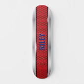 Skateboard Ajouter le nom Initiales, Rouge avec apparence en  (Recto)