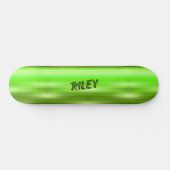 Skateboard Ajouter le nom Initiales vert clair effet métal br (Horz)