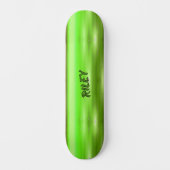 Skateboard Ajouter le nom Initiales vert clair effet métal br (Recto)