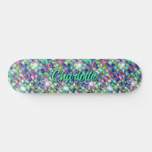 Skateboard Ajouter Nom, Balances de sirène rose Aqua (Horz)