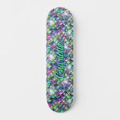 Skateboard Ajouter Nom, Balances de sirène rose Aqua (Recto)