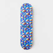 Skateboard Ajouter Nom, Coquillages sur bleu (Recto)