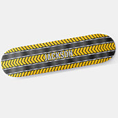 Skateboard Ajouter Nom Initiales, Argent Jaune Flèches Noires